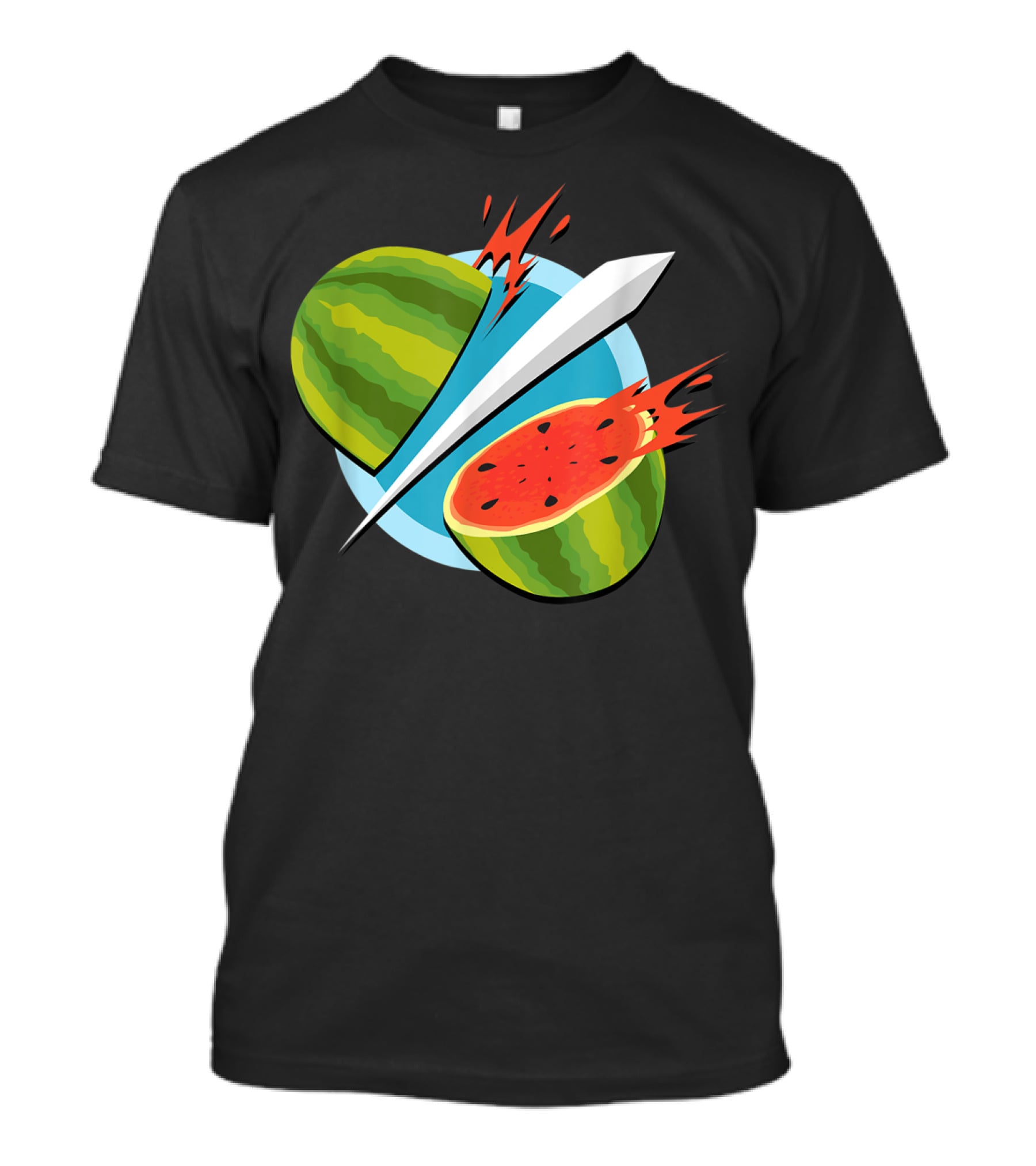 Fruit Ninja Watermelon Slice With Sword T-Shirt
