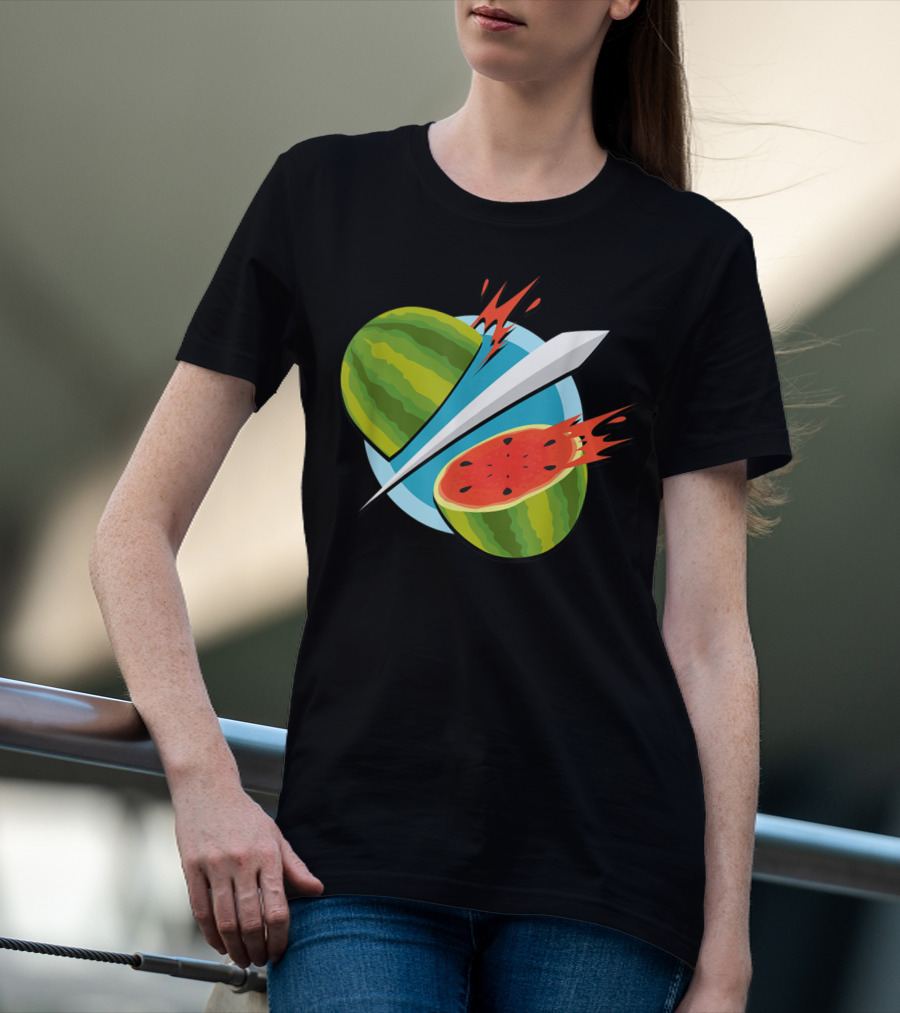 Fruit Ninja Watermelon Slice With Sword T-Shirt