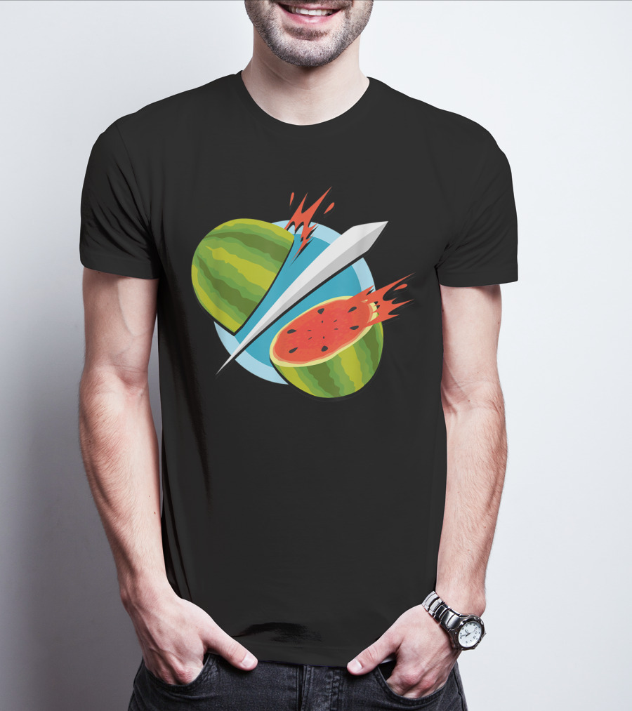 Fruit Ninja Watermelon Slice With Sword T-Shirt