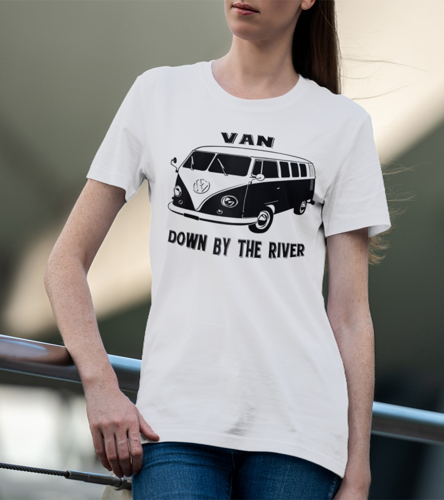 Classic Vintage 1960 Van Microbus Down By The River T-Shirt