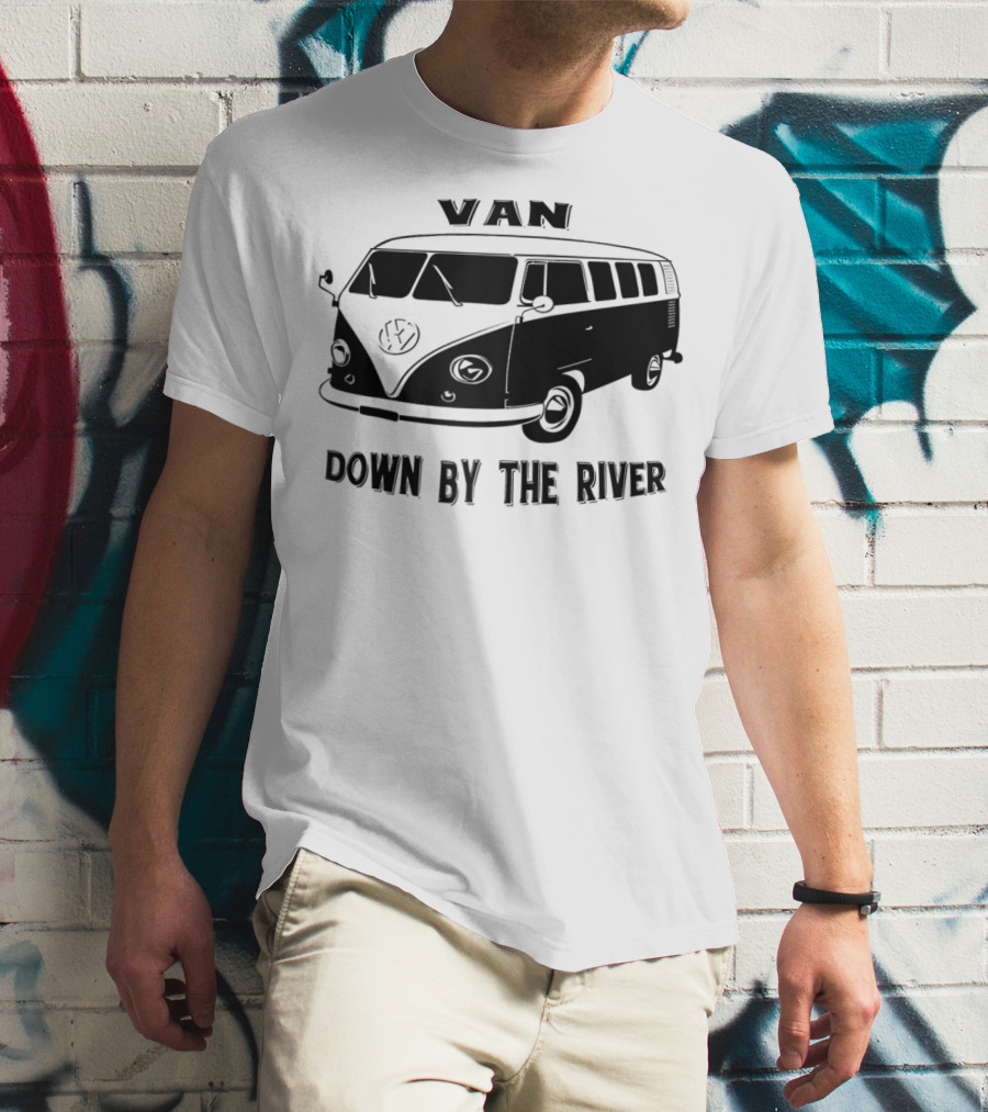 Classic Vintage 1960 Van Microbus Down By The River T-Shirt