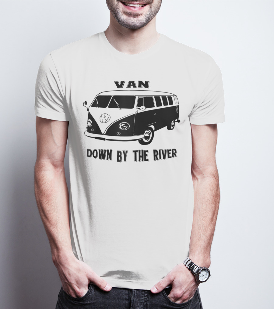 Classic Vintage 1960 Van Microbus Down By The River T-Shirt