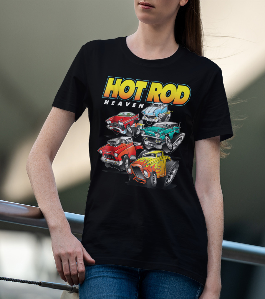 Hot Rod Heaven Classic And Antique Cars Vintage Style Collection T-Shirt