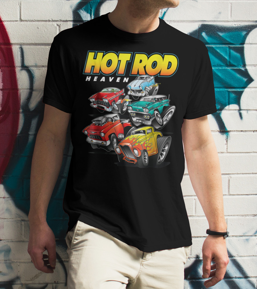 Hot Rod Heaven Classic And Antique Cars Vintage Style Collection T-Shirt
