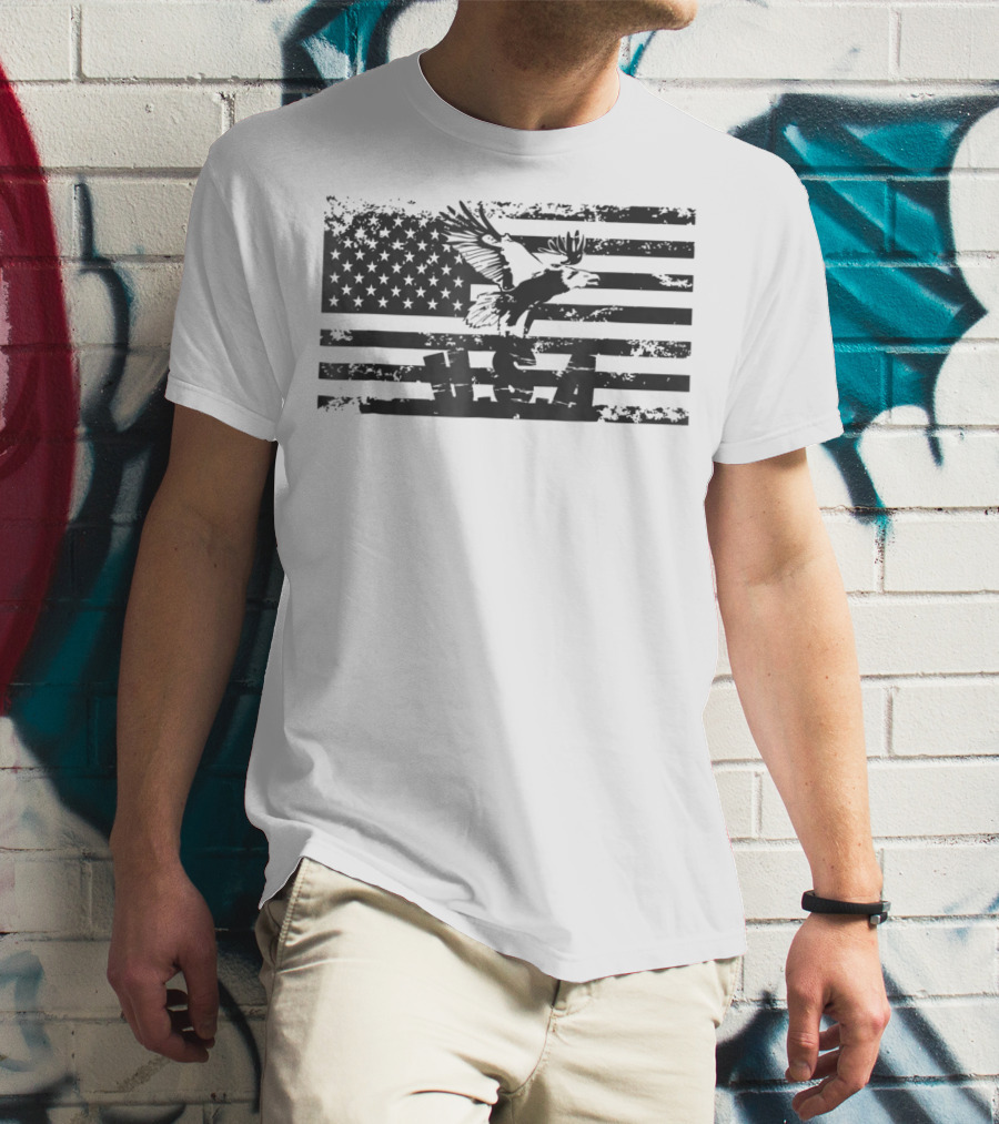American Flag Eagle USA Patriot Military T-Shirt