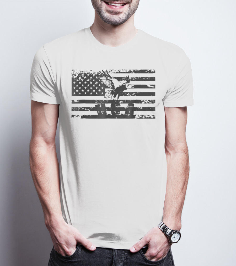 American Flag Eagle USA Patriot Military T-Shirt