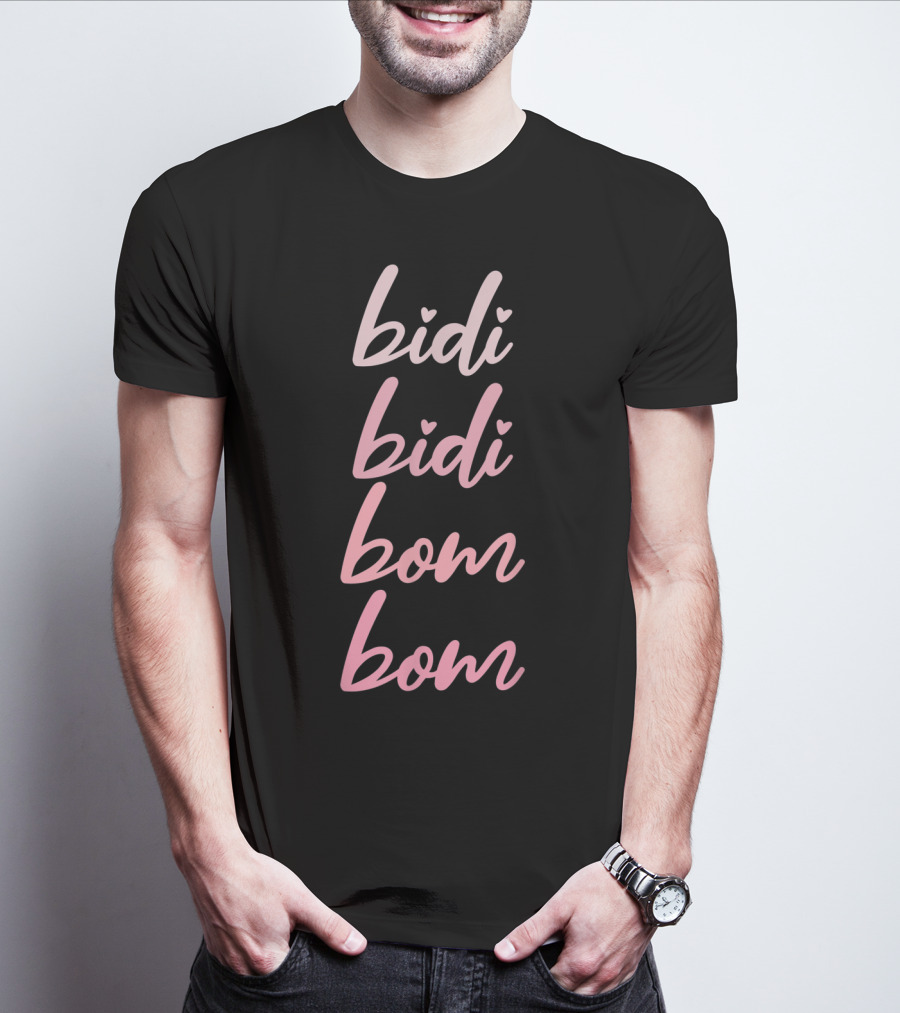 Bidi Bidi Bom Bom Latina Mexican Spanish Cumbia Heart Script T-Shirt