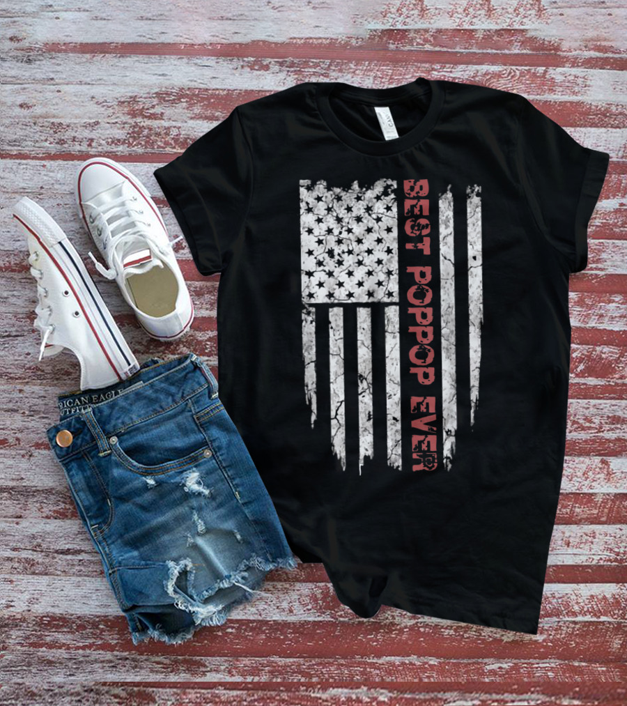 Best Poppop Ever American Flag T-Shirt