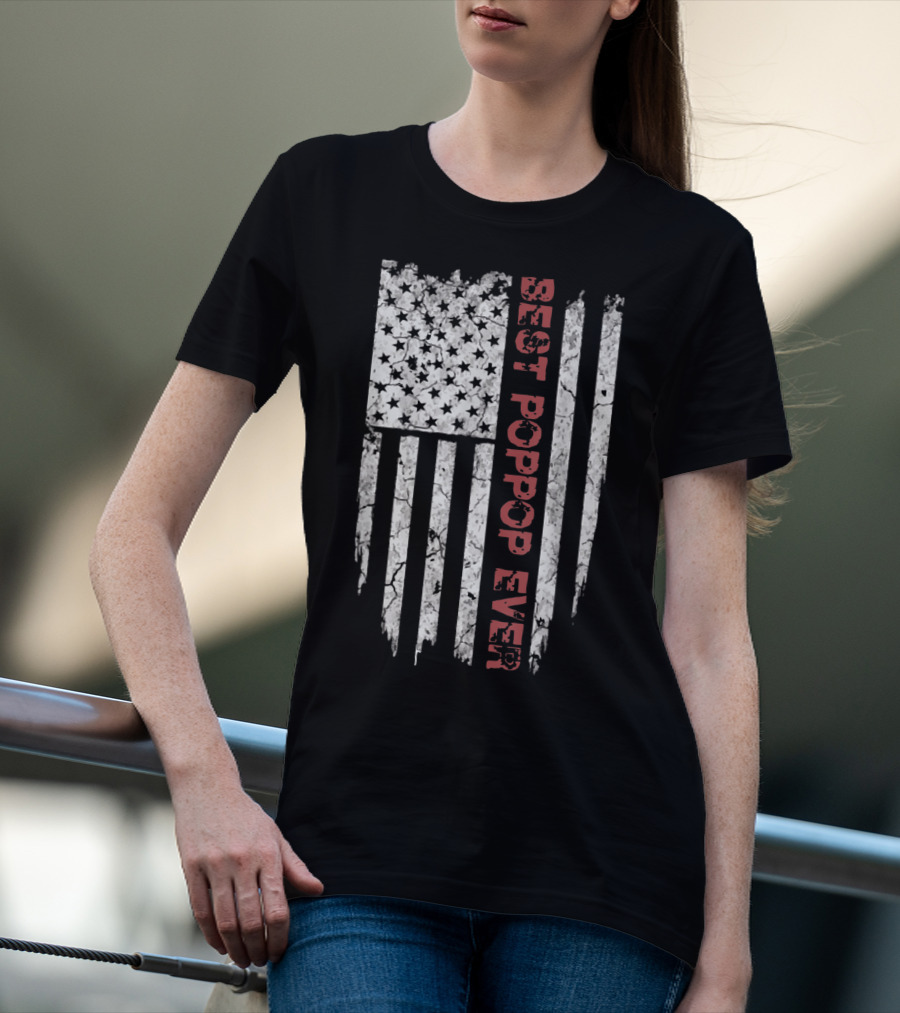 Best Poppop Ever American Flag T-Shirt