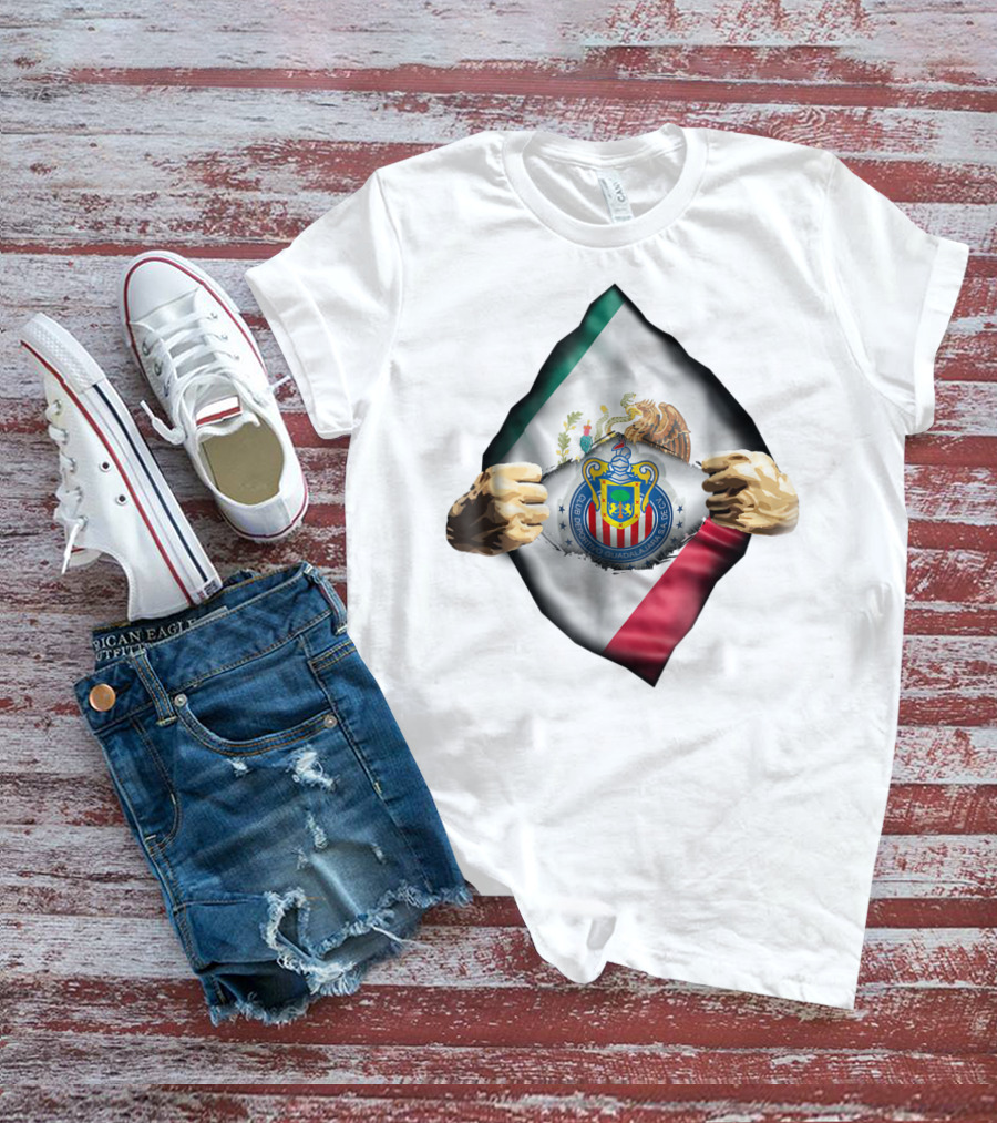 Chivas Guadalajara Heartbeat Love Mexican Flag Funny Fan T-Shirt