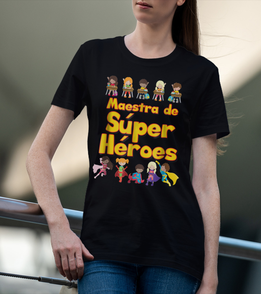 Maestra De Súper Héroes Comic Book Super Hero Student Spanish Teacher T-Shirt