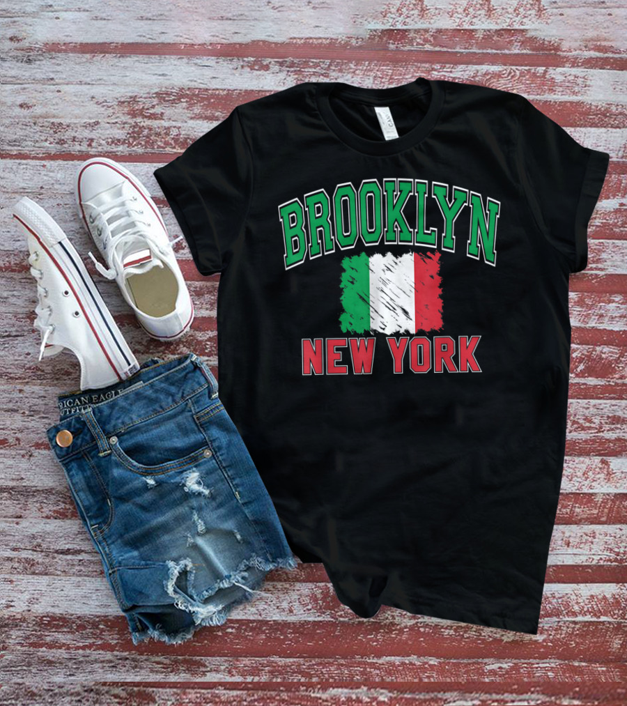 BROOKLYN NEW YORK ITALIAN FLAG VARSITY T-Shirt