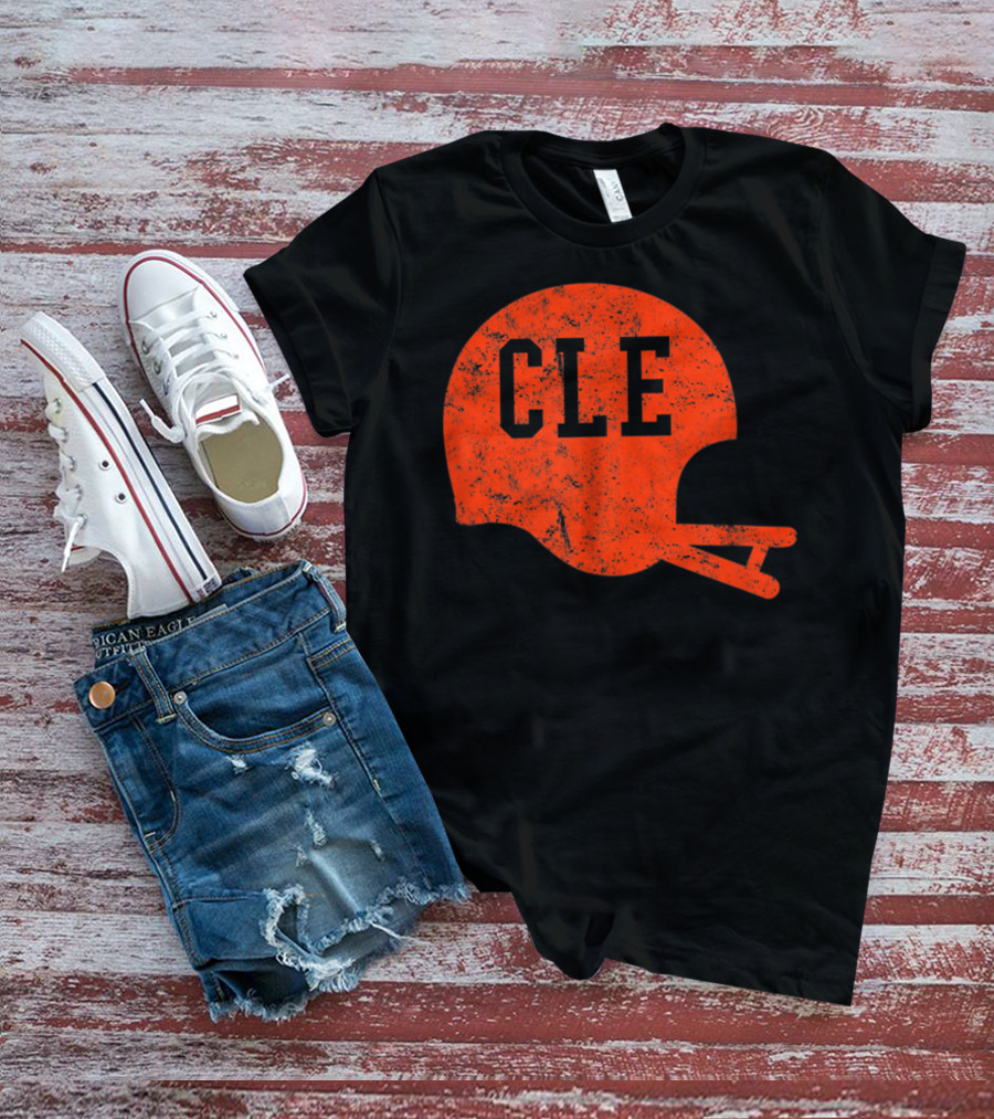 Cleveland Ohio Football CLE Vintage Helmet T-Shirt