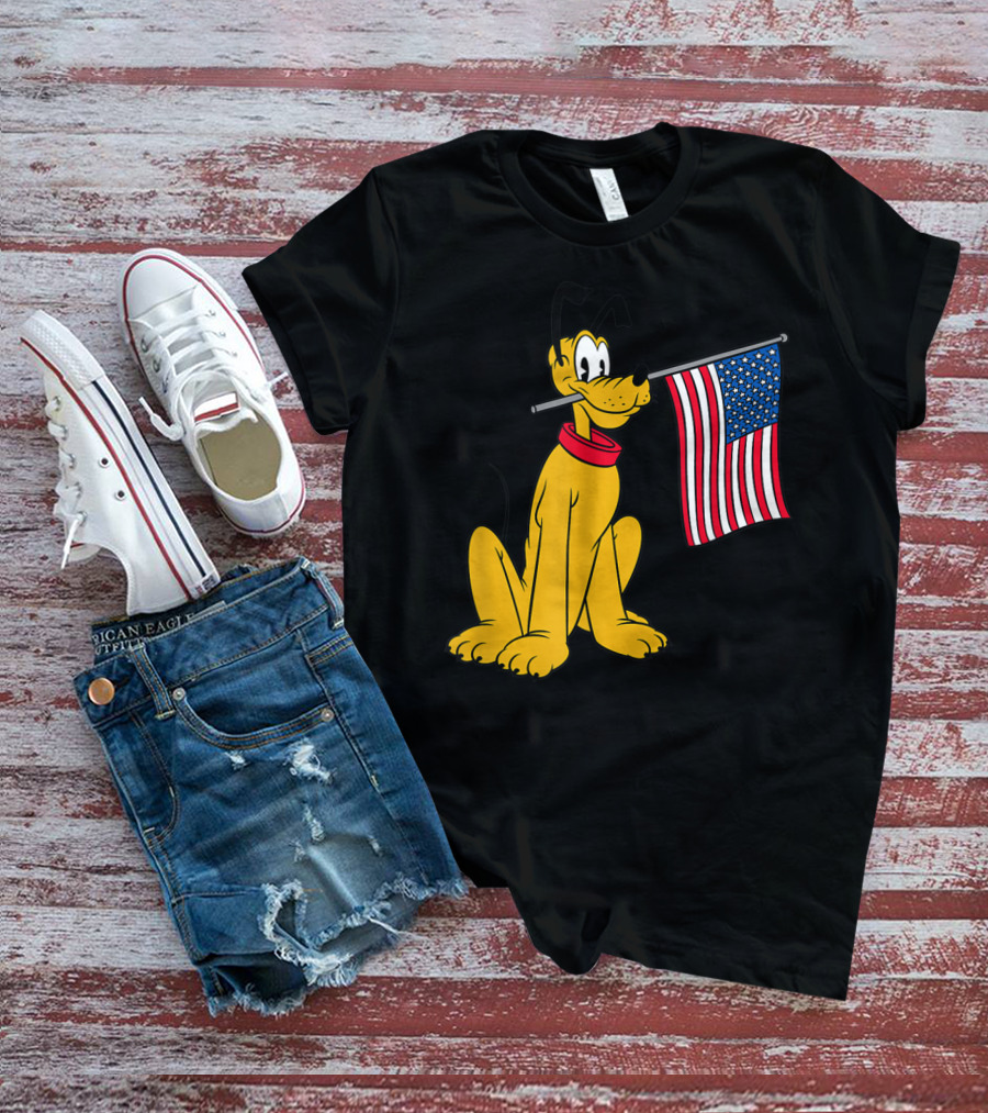 Disney Pluto American Flag T-Shirt