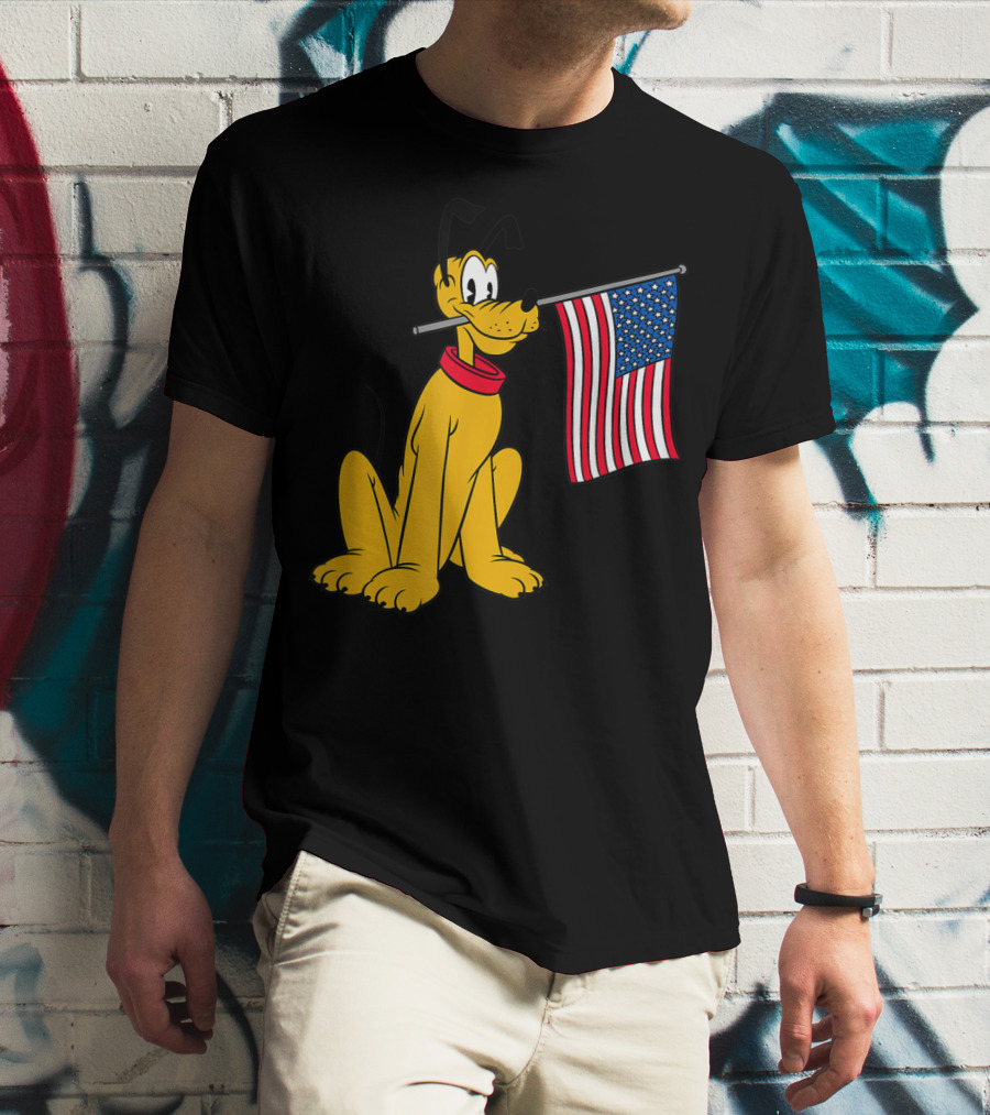 Disney Pluto American Flag T-Shirt