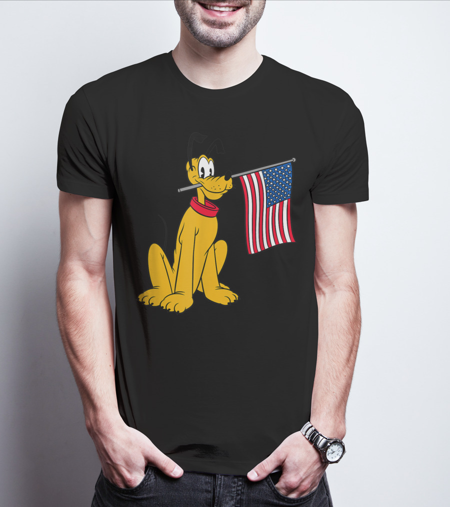 Disney Pluto American Flag T-Shirt