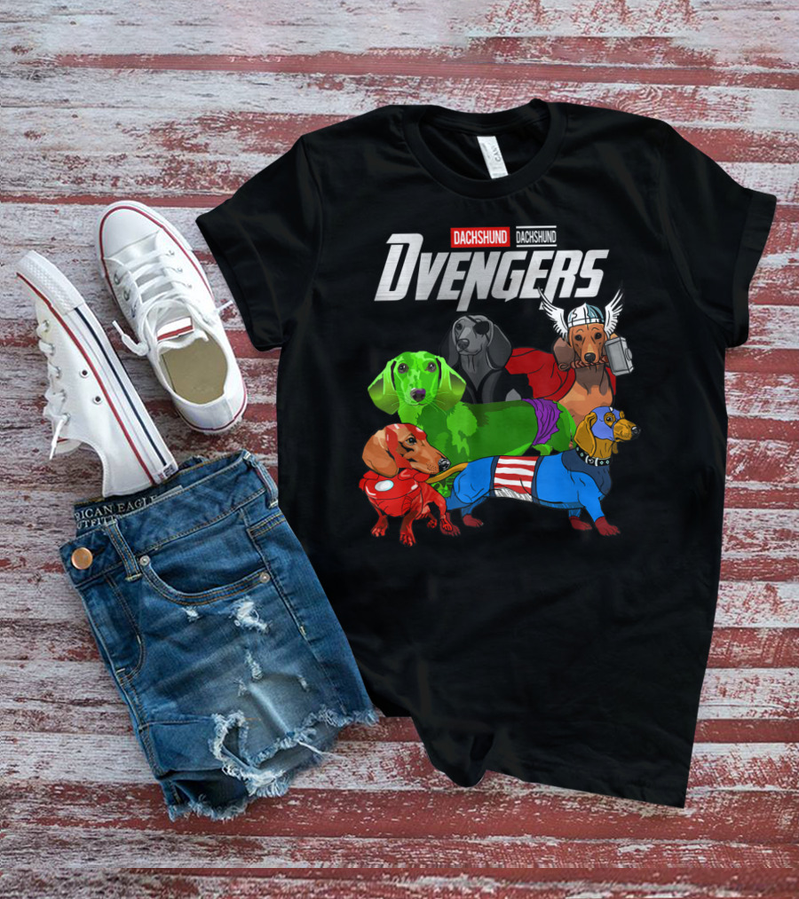 Dvengers Dachshund Funny Dog Superhero T-Shirt