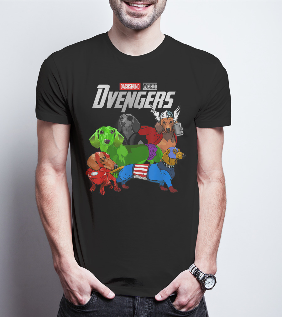 Dvengers Dachshund Funny Dog Superhero T-Shirt