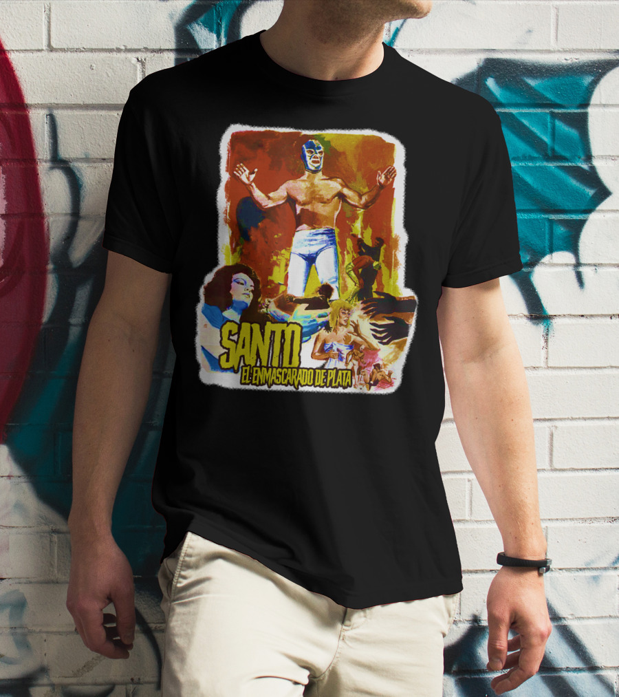 Santo El Enmascarado De Plata Classic Luchador Adventure T-Shirt