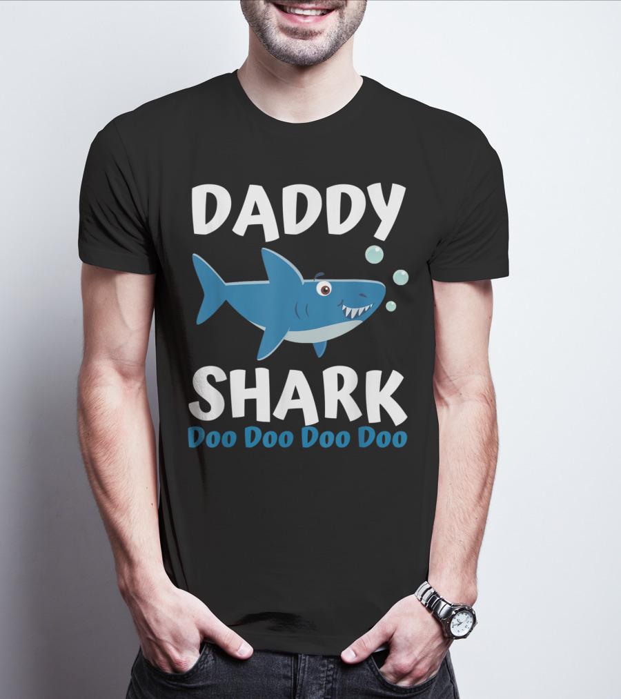 Daddy Shark Doo Doo Doo Doo Father's Day From Wife Son Daughter T-Shirt