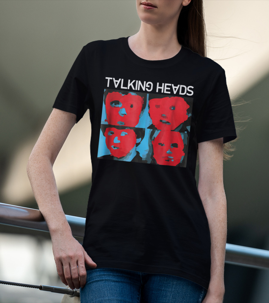 Talking Heads Psycho Killer Red Blue Mask Faces T-Shirt