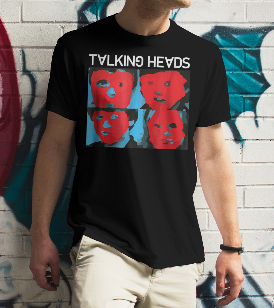 Talking Heads Psycho Killer Red Blue Mask Faces T-Shirt