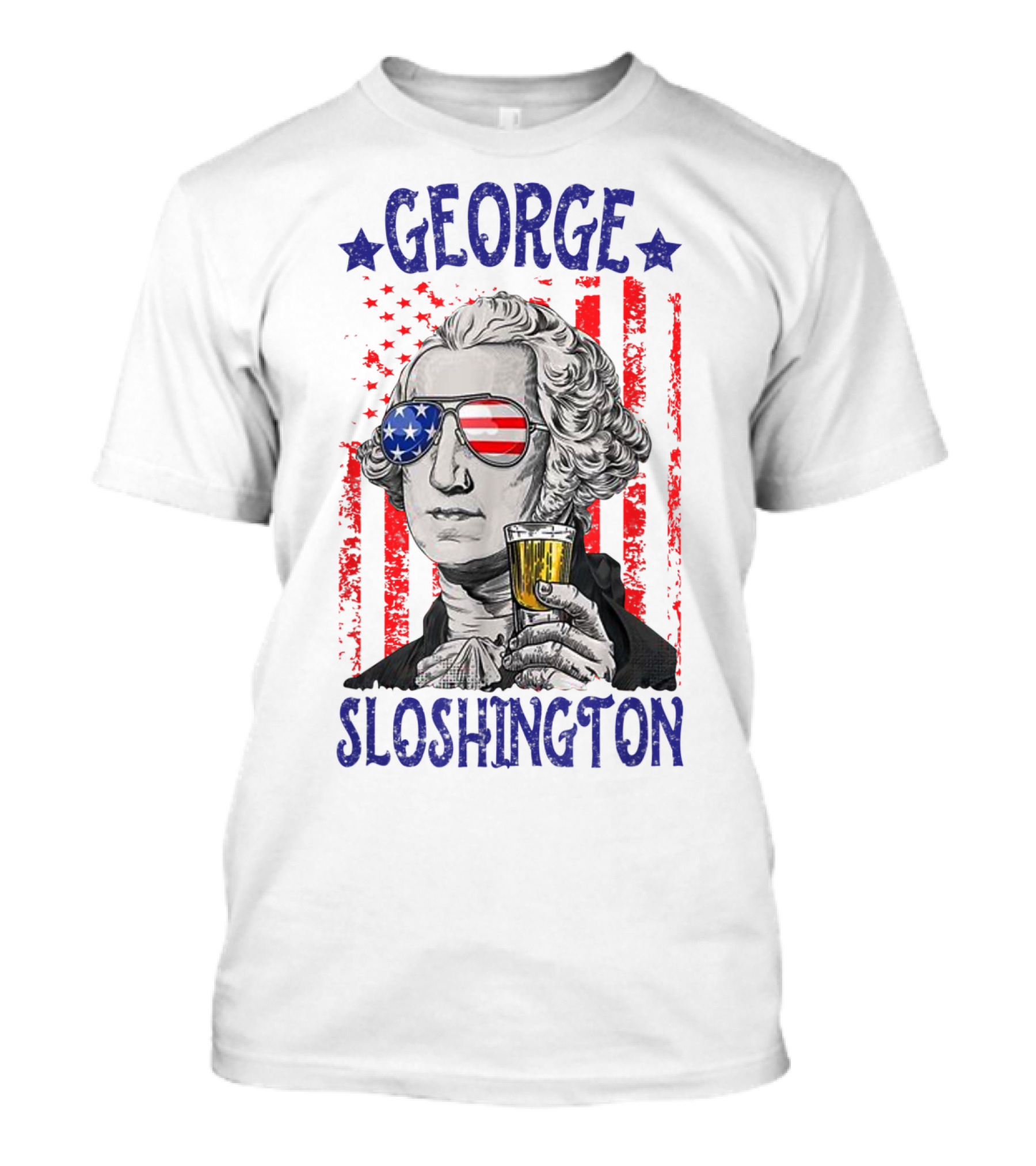George Sloshington American Flag Beer Patriotic T-Shirt