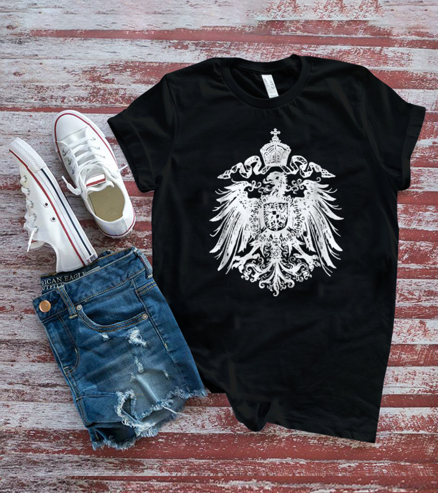German Imperial Eagle Emblem White Crest T-Shirt