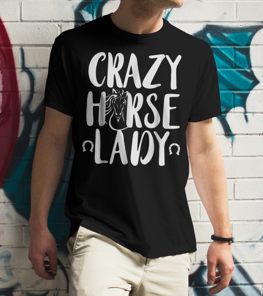 Crazy Horse Lady Horse Lovers Equestrian T-Shirt