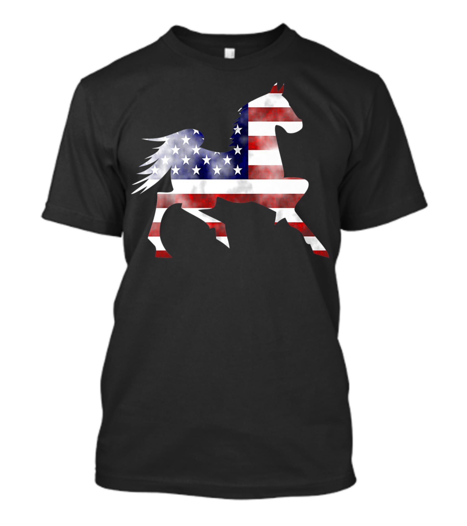 American Flag Horse Silhouette Riding T-Shirt