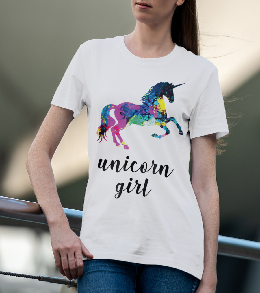 Unicorn Girl Magical Horse Girl Vibrant Colorful T-Shirt