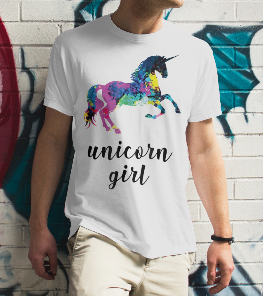 Unicorn Girl Magical Horse Girl Vibrant Colorful T-Shirt