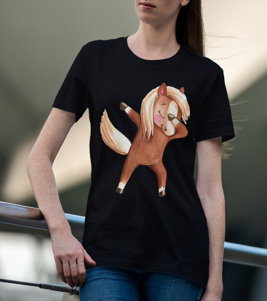 Dabbing Haflinger Horse Brown Pony Dabbing Pose T-Shirt