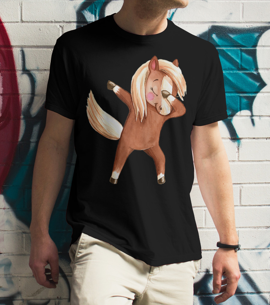 Dabbing Haflinger Horse Brown Pony Dabbing Pose T-Shirt