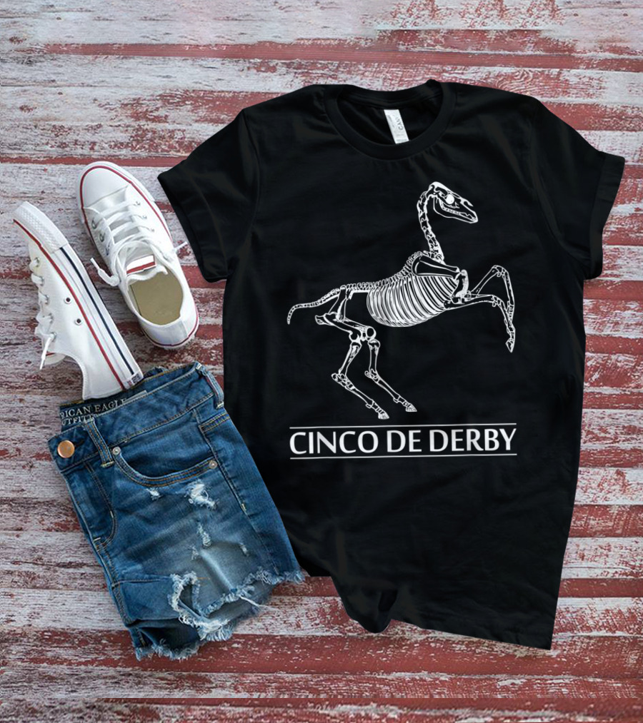 Cinco De Derby Mexican Skeleton Horse T-Shirt