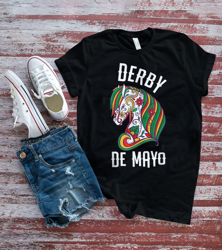 Derby De Mayo Colorful Floral Horse Art UF T-Shirt