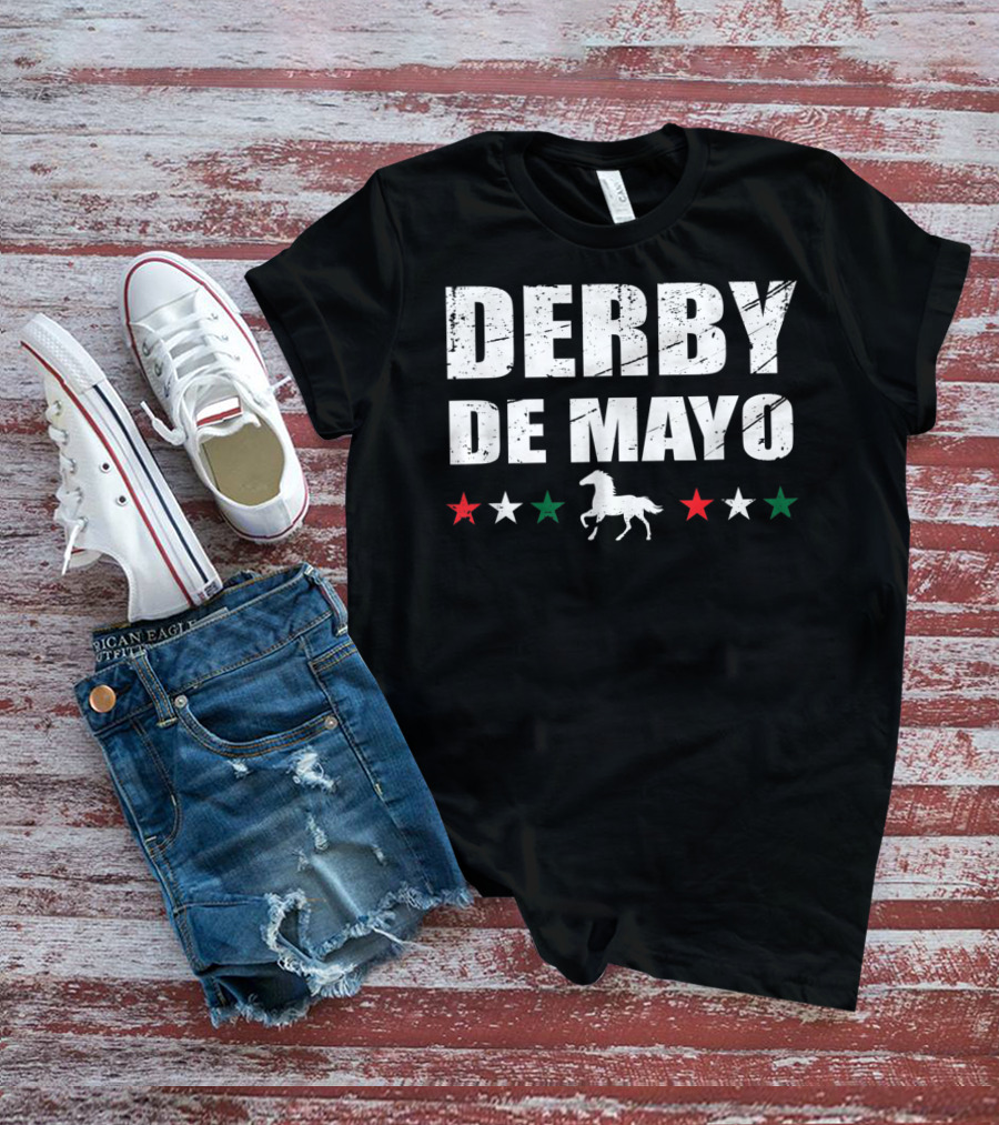 Derby De Mayo Mexican Horse Racing Equestrian Stars T-Shirt