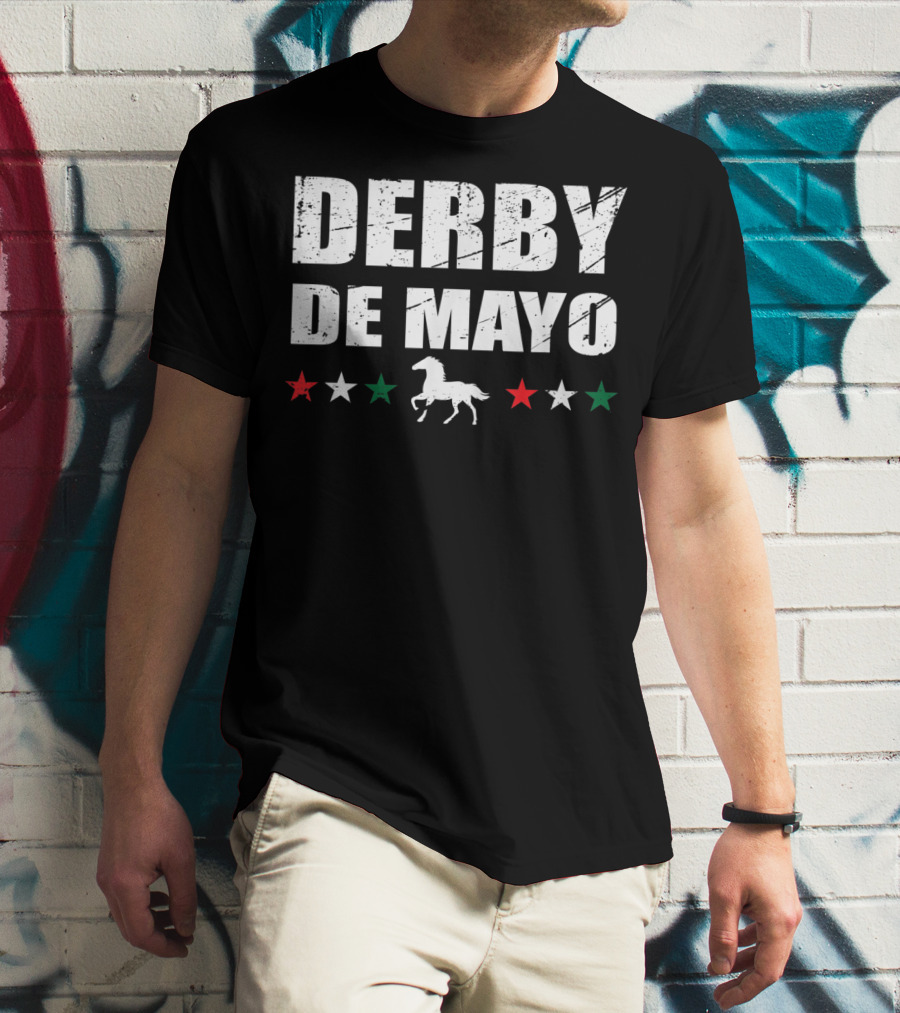 Derby De Mayo Mexican Horse Racing Equestrian Stars T-Shirt