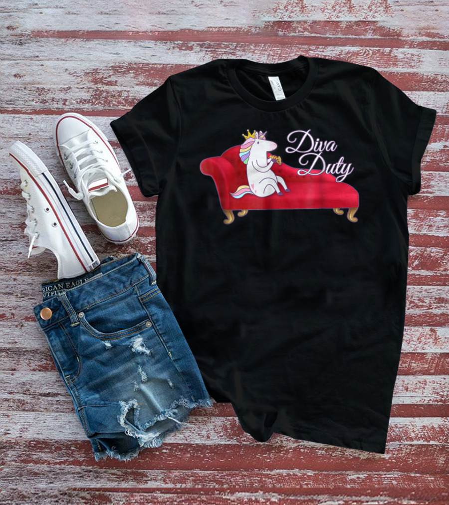 Diva Duty Unicorn Princess Horse Queen Funny Couch T-Shirt