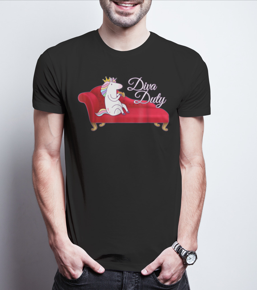 Diva Duty Unicorn Princess Horse Queen Funny Couch T-Shirt