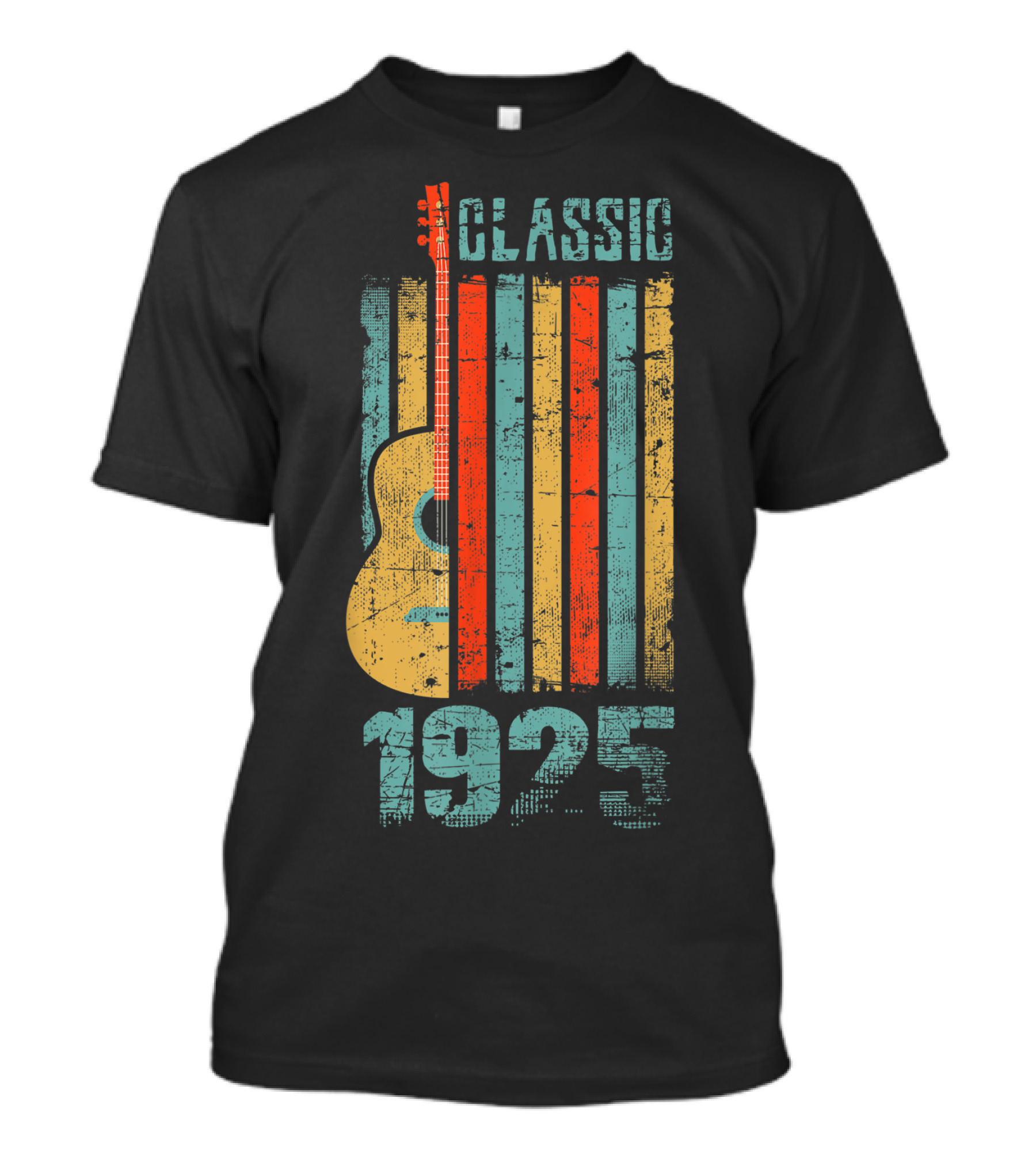Classic 1925 Guitar Music Vintage Stripes T-Shirt