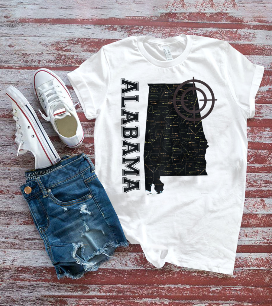 Alabama Vintage Maps Classic With Counties And Target T-Shirt