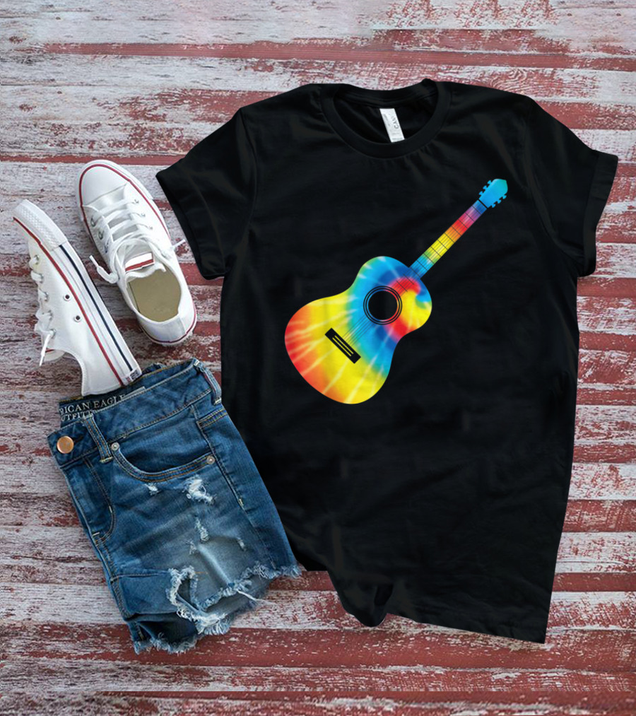 Classic Vintage Guitar Tie-Dye T-Shirt