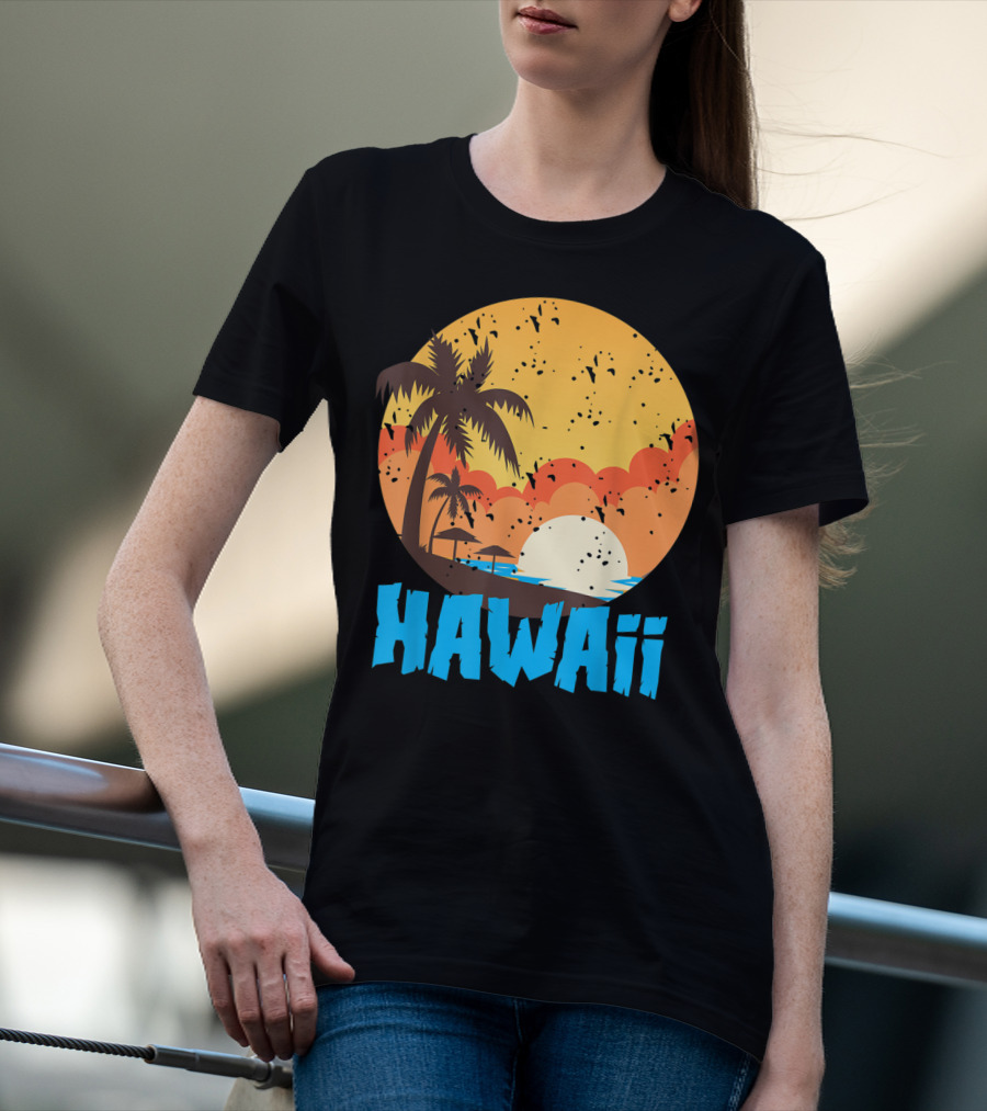 Hawaii Sunset Palm Beach T-Shirt