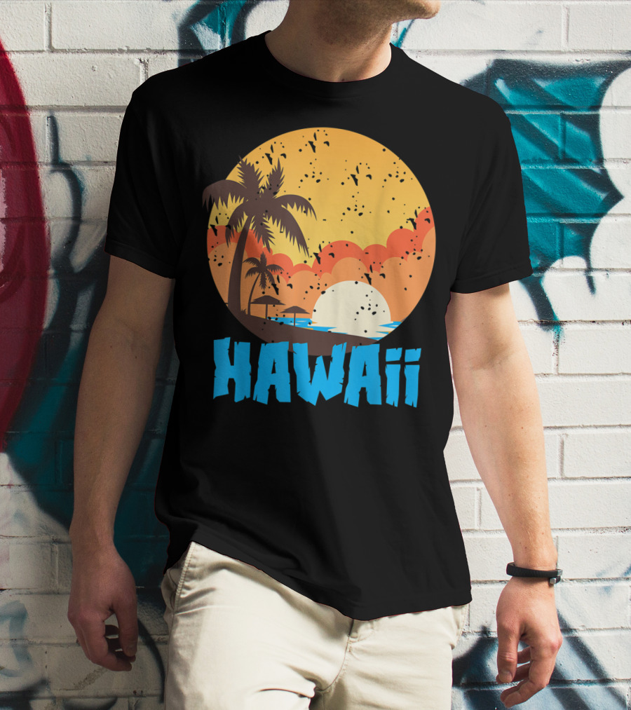 Hawaii Sunset Palm Beach T-Shirt