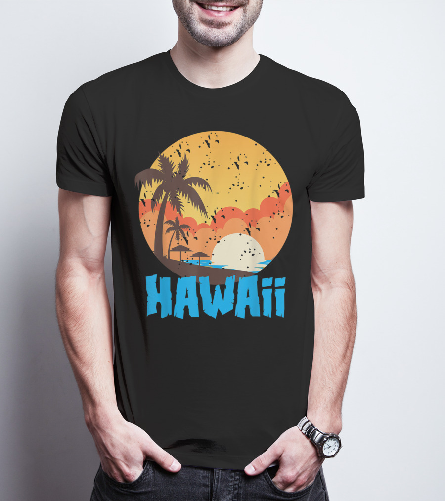 Hawaii Sunset Palm Beach T-Shirt