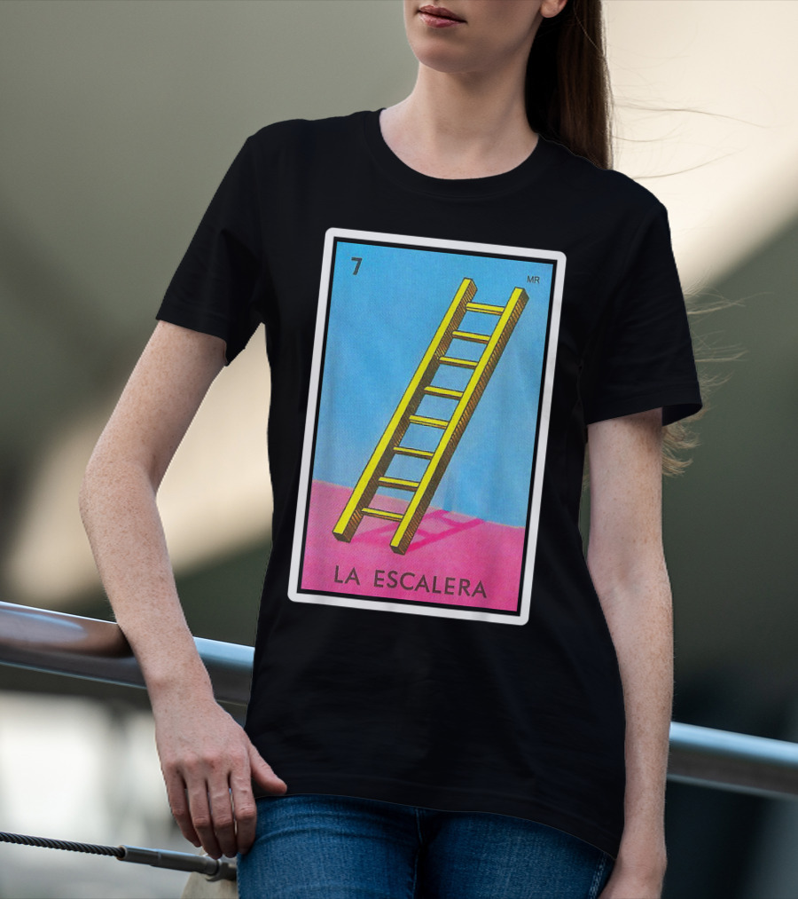 La Escalera Card Number 7 Loteria Mexican Lottery Bingo T-Shirt