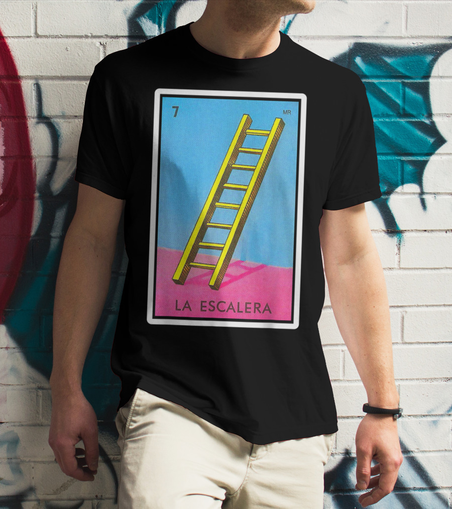 La Escalera Card Number 7 Loteria Mexican Lottery Bingo T-Shirt