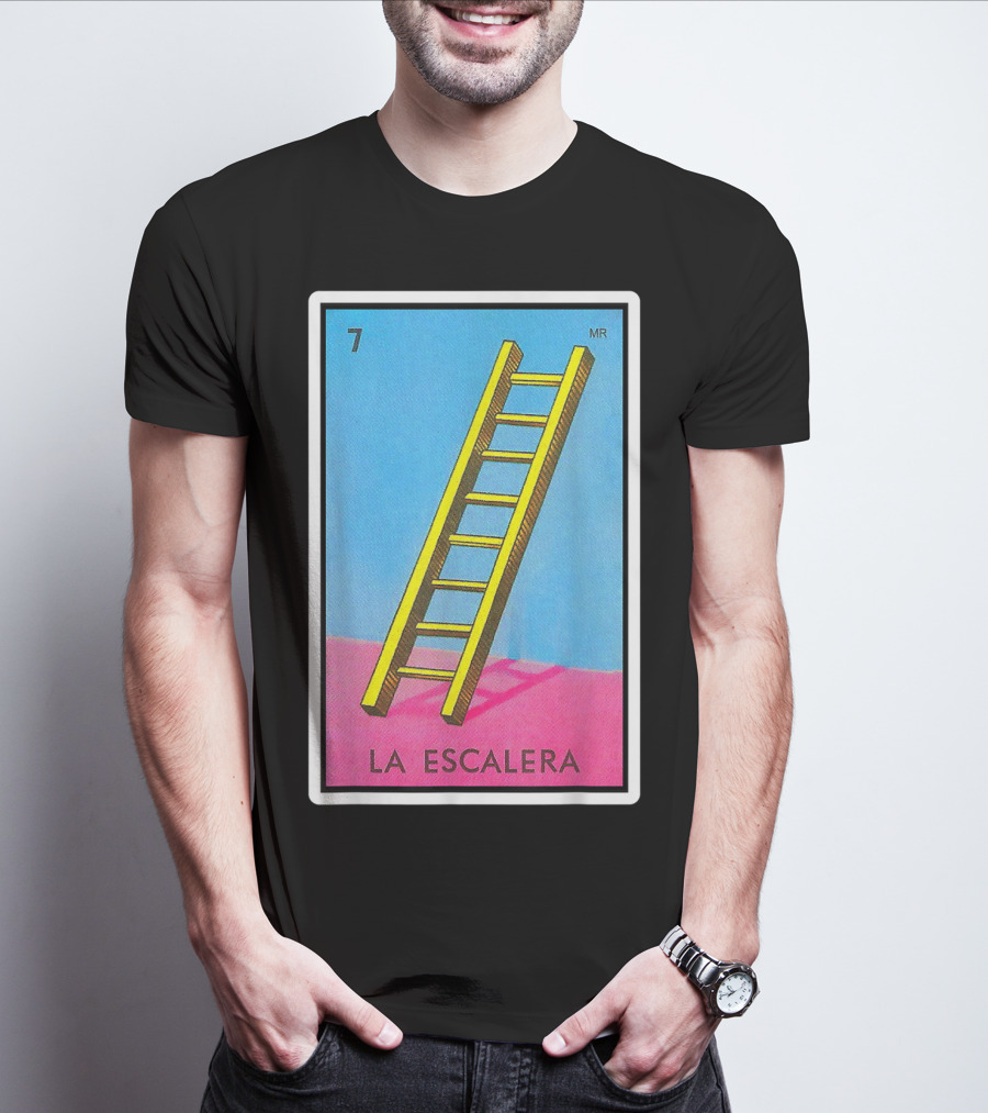La Escalera Card Number 7 Loteria Mexican Lottery Bingo T-Shirt