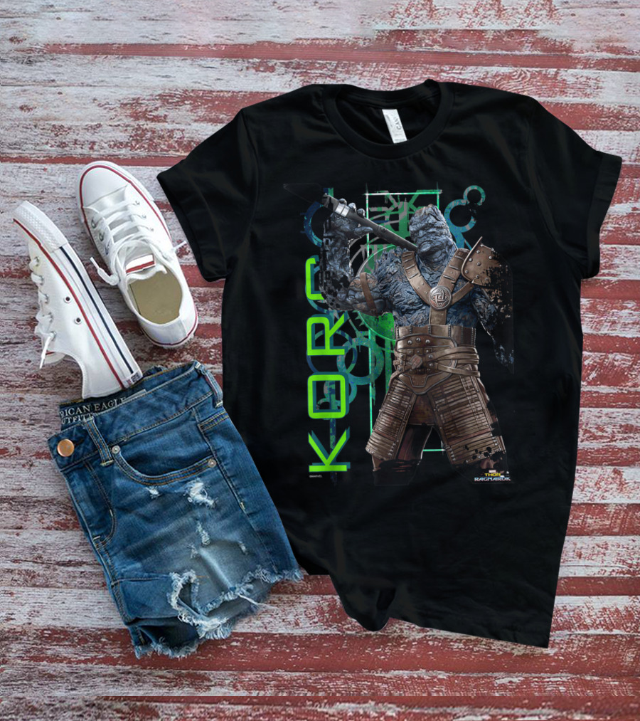 Marvel Thor Ragnarok Korg Green Symbols Character T-Shirt
